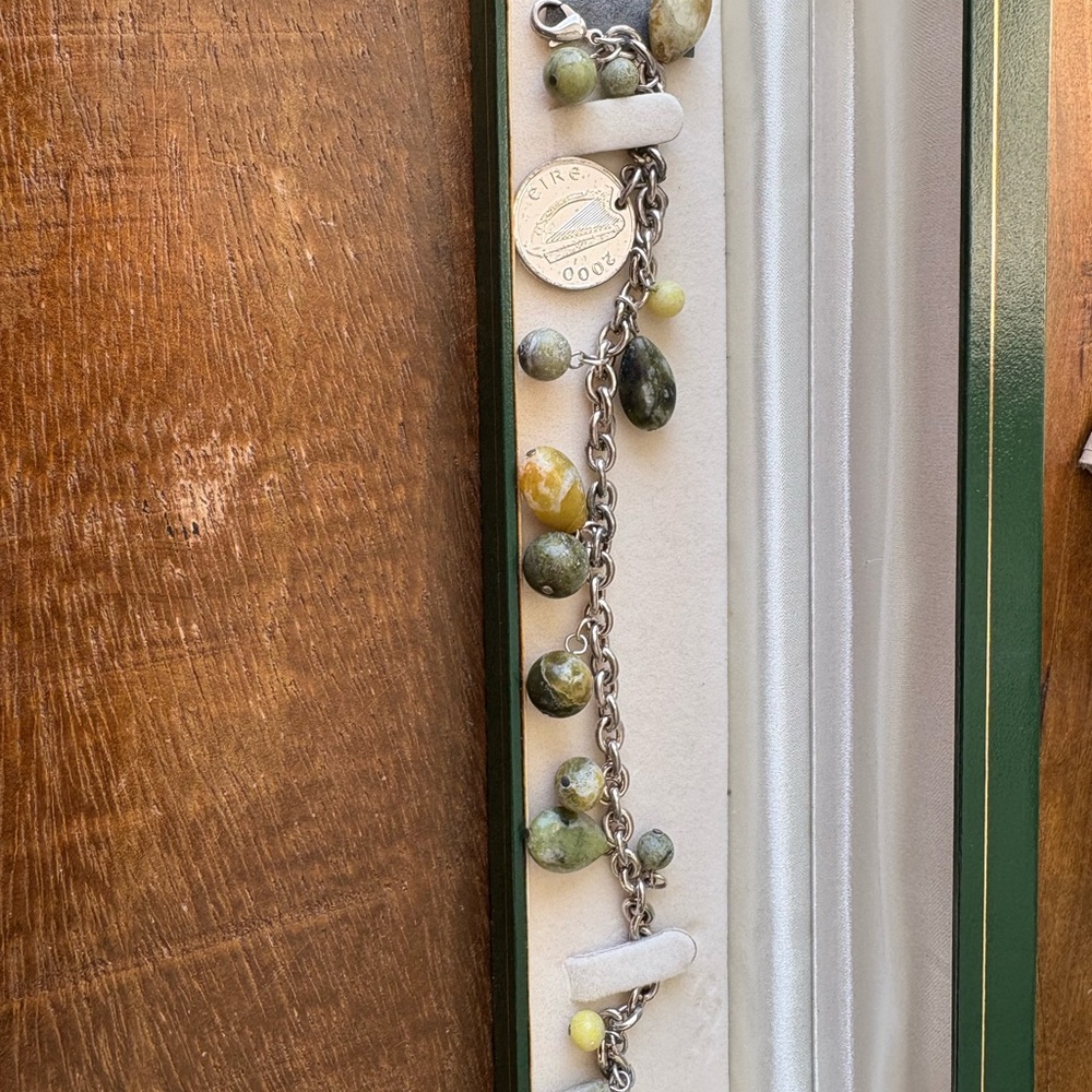Irish Charm Bracelet with Green Marble Stones - Picture 3 of 4